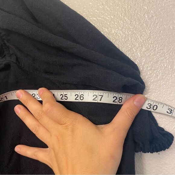 Abercrombie & Fitch Linen puff Sleeve Crop Top Tia Booth collab square neck XXL - Picture 5 of 10